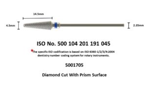 wilson 5001705 diamond cut with prism surface bur